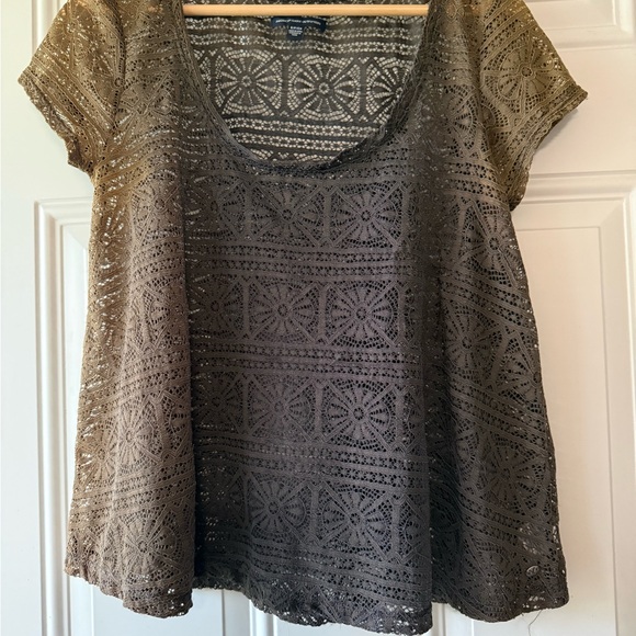 American Eagle Outfitters Tops - 🔥3/$18 AEO Brown Ombré Lace Babydoll Top